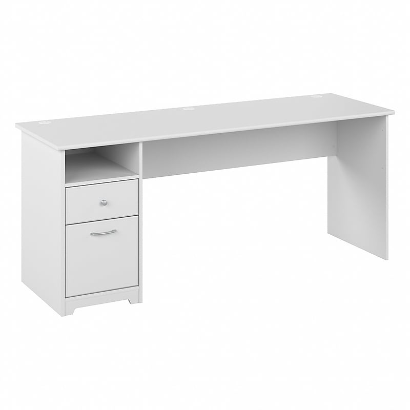 Bush Furniture Cabot 72"W Computer Desk with Drawers, White (WC31972) image 1