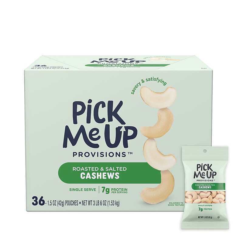 Pick Me Up Provisions™ Roasted & Salted Cashews, 1.5 oz., 36 Bags/Box (PM62981) image 1