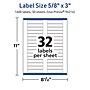 Avery TrueBlock Laser/Inkjet Rectangle Multipurpose Labels, 5/8" x 3", White, 1600/Box (94214)~#|#~72A66B23-5AD9-49EC-94FB7562472A14CC_sc7