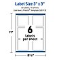 Avery Square Multipurpose Labels, 3" x 3", White, 60/Pack (19479370401)~#|#~72AF879A-D582-4738-AAA405A7B9020FAB_sc7