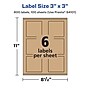 Avery Laser/Inkjet Multipurpose Labels, 3" x ", Kraft Brown, 600/Box (94101)~#|#~72B932E8-042B-41E0-B086C18BC1D72051_sc7