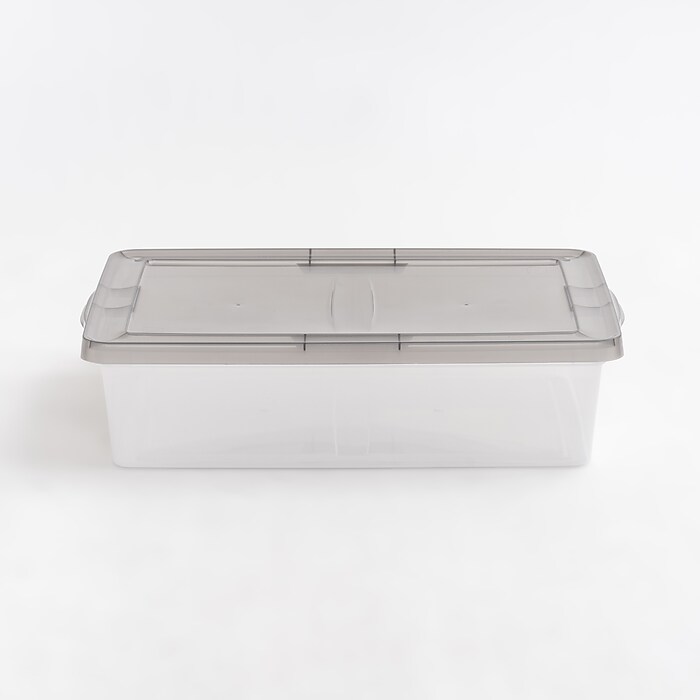Iris 28 Quart Snap Top Plastic Snap Closure Storage Bin, Clear