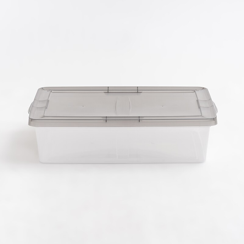 Iris 28 Quart Snap Top Plastic Snap Closure Storage Bin, Clear (500219) image 1