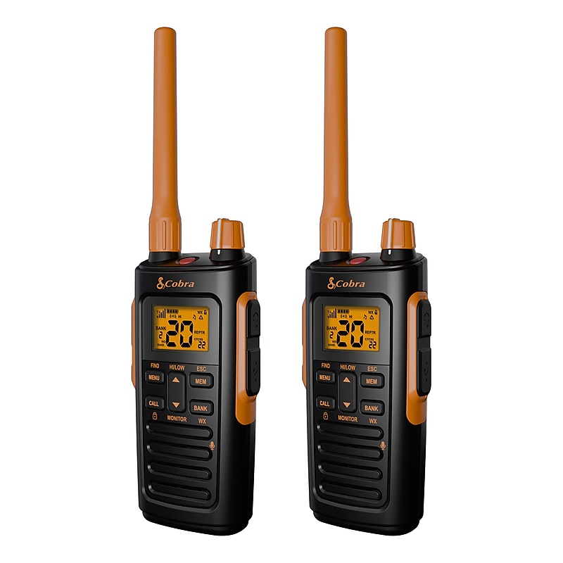 Cobra TrailBlazer 450 GMRS 2-Way Radio, Black & Orange, 2/Pack (0190005-1) image 1