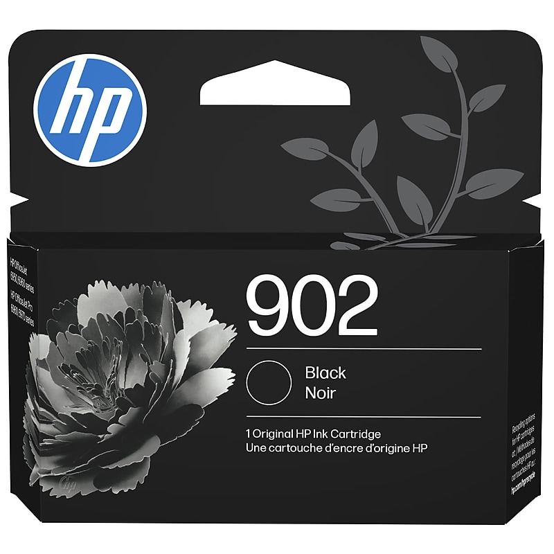 HP 902 Black Standard Yield Ink Cartridge, Prints Up to 300 Pages (T6L98AN#140) image 1