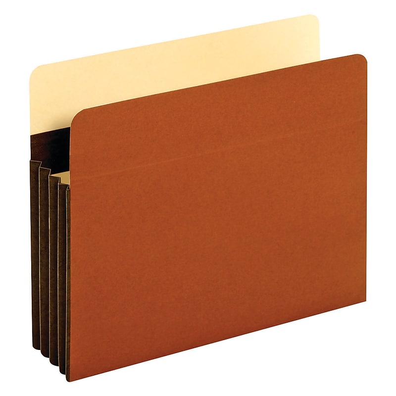 Pendaflex Heavy Duty Reinforced File Pockets, 3.5" Expansion, Letter Size, Redrope, Brown, 10/Box (C1524EHD-10) image 1