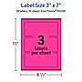 Avery Laser/Inkjet Rectangle Multipurpose Labels, 3" x 7", Neon Magenta, 30/Pack (94250)~#|#~72CE33CF-5FA1-4A7C-92B1029A6E9EDE3B_sc7