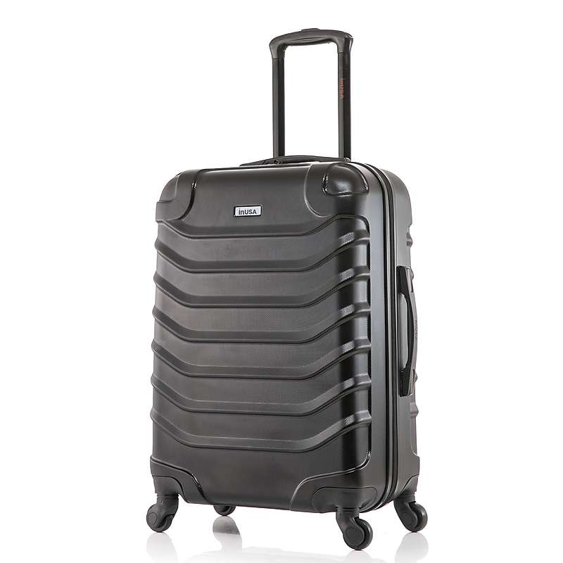 InUSA Endurance 25.39" Hardside Suitcase, 4-Wheeled Spinner, TSA Checkpoint Friendly, Black (IUEND00M-BLK) image 1