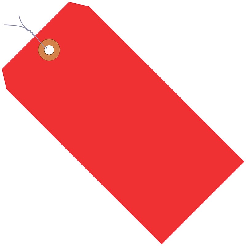 Pre-Wired Tags, 3 3/4" x 1 7/8", Red, 1000/Carton (G11033E) image 1