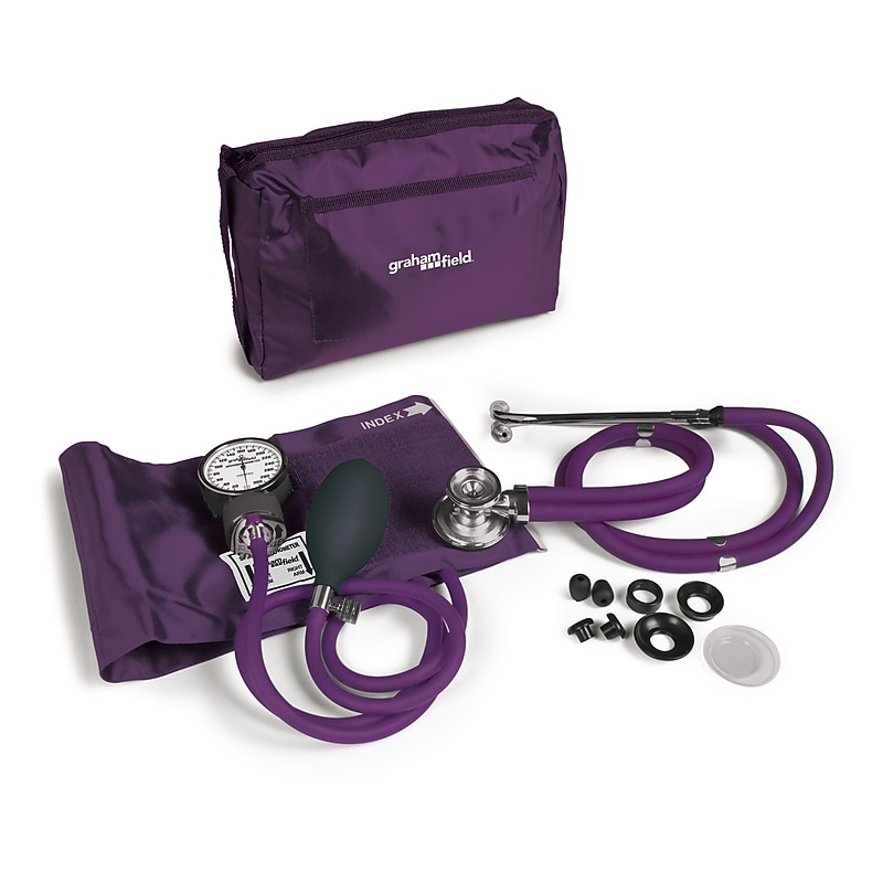Graham-Field Aneroid Sphygmomanometer with Stethoscope, Adult, Grape (100-040GRP) image 1
