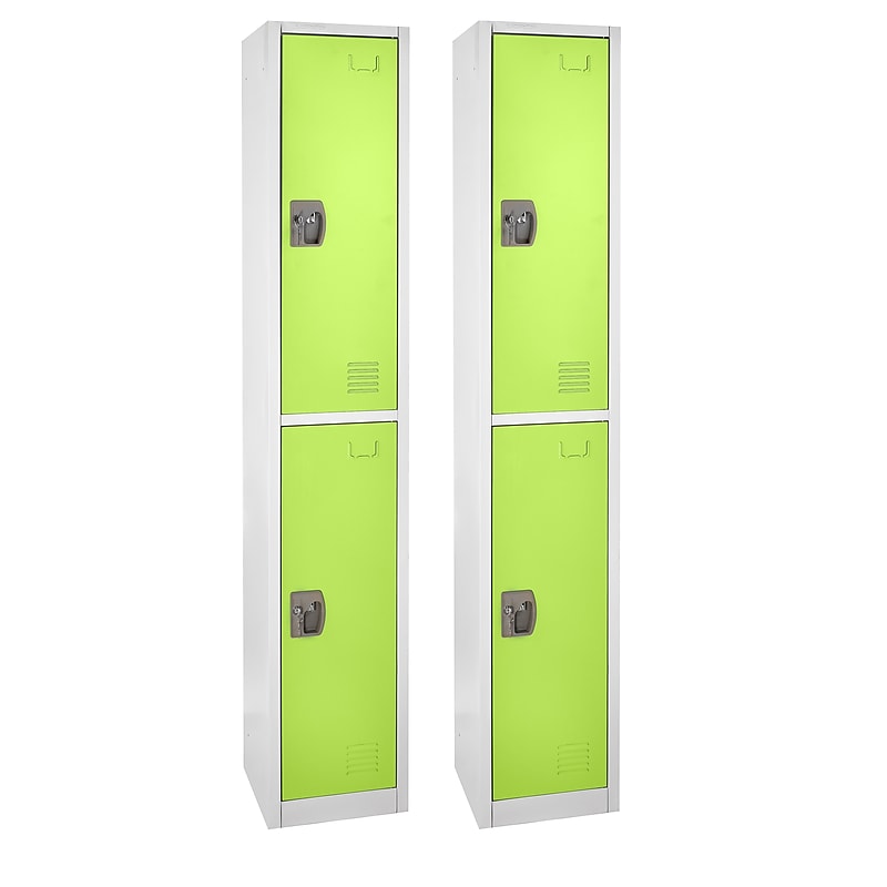 AdirOffice 72'' 2-Tier Green Storage Locker, 2/Pack (629-202-GRN-2PK) image 1