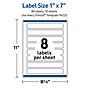 Avery Rectangle Laser Multipurpose Labels, 1" x 7", White, 80/Pack (19479399256)~#|#~72EE02DD-5034-48FF-B2D0C01AC034C001_sc7