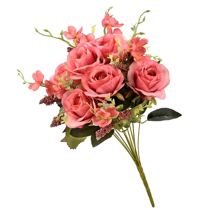 National Tree Company 19" Pink Rose Bundle (RAS-H18028PK-1) image 1