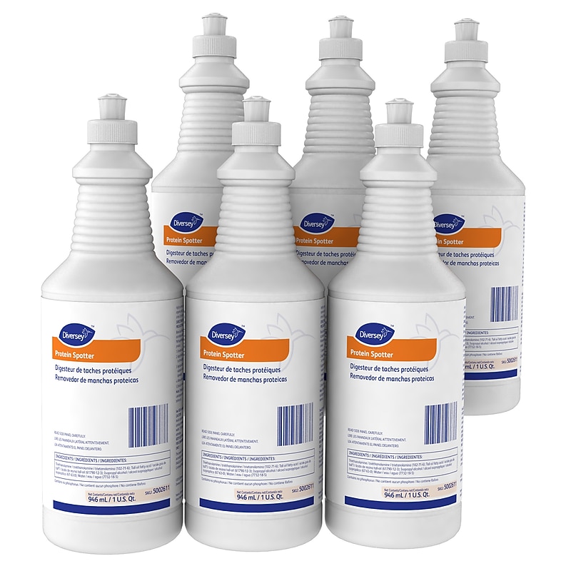 Diversey Protein Spotter Carpet Spot & Stain Remover Liquid, 32 Oz. 6/Carton (5002611) image 1
