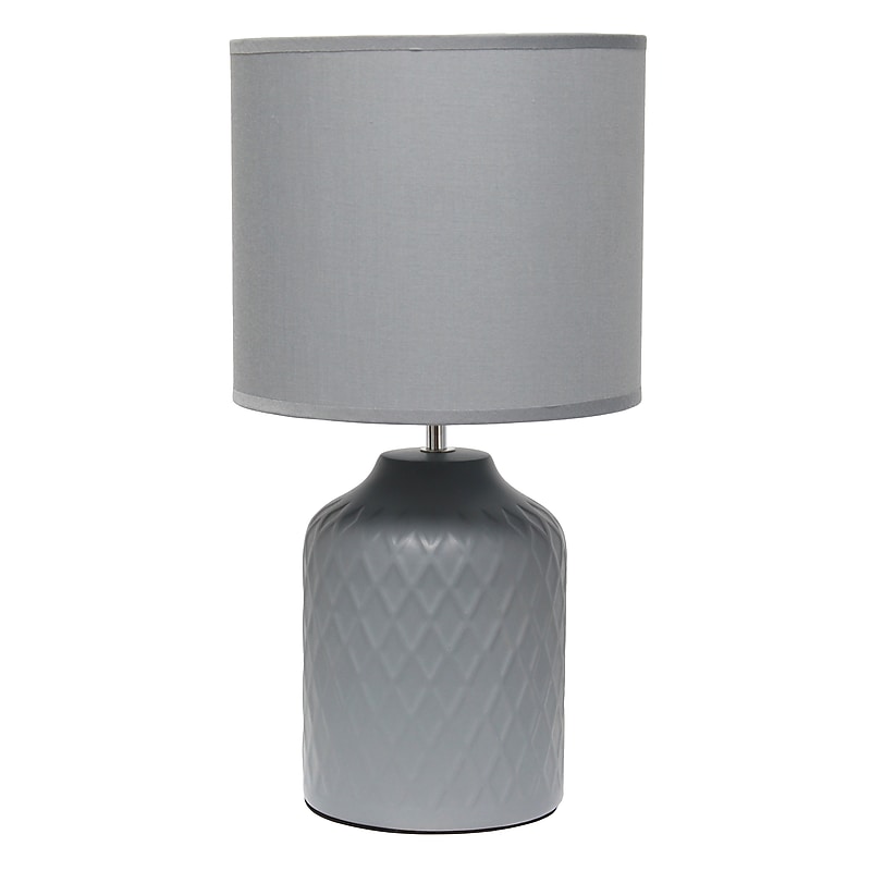Simple Designs Touch of Chevron 17.25" LED Table Lamp, Gray (LT2122-GRY) image 1