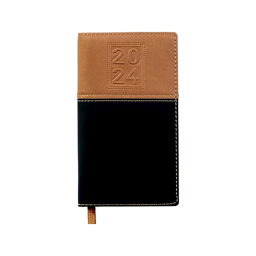 2024 Global Printed Products 3.5" x 6" Weekly & Monthly Planner, Brown