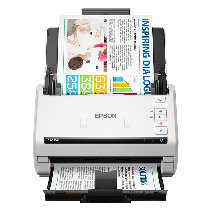Epson DS-530 II Duplex Document Scanner, White/Black (B11B261202