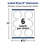 Avery Laser/Inkjet Round Multipurpose Labels, 3" Dia, 60 Labels/Pack (94513)~#|#~72FD3E60-6BA1-433B-B59BE29E61568B3C_sc7