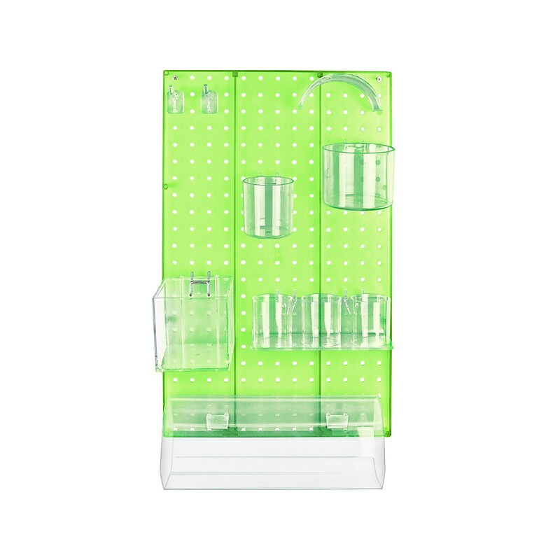 Azar 22" x 13.5" 10-Piece Pegboard Organizer Kit, Green, Each (900940-GRE) image 1