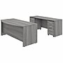 Bush Business Furniture Studio C 72"W Bow Front Desk and Credenza with File Cabinets Bundle, Platinum Gray (STC009PGSU)~#|#~72FF7BF8-6374-4AD4-9C78E3767D28CA5A_sc7