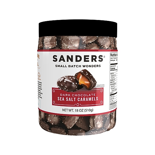 Sanders Small Batch Wonders Dark Chocolate Sea Salt Caramels, 18 Oz