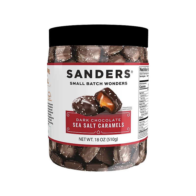 Sanders Small Batch Wonders Dark Chocolate Sea Salt Caramels, 18 Oz. (30987) image 1