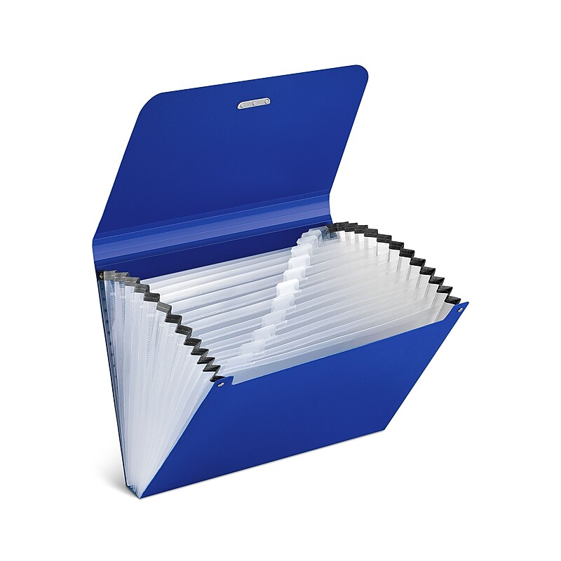 Staples Moisture Resistant Reinforced Plastic Filing Accordion File, 13-Pocket, Letter Size, Blue (TR52014) image 1