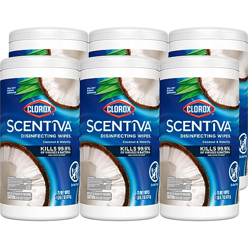 Clorox Scentiva Disinfecting Wipes, Pacific Breeze & Coconut Scent, 75