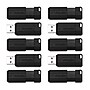 Verbatim PinStripe 32GB USB 2.0 Type A Flash Drive, Black, 10/Pack (70062)~#|#~7311BC77-82FD-434E-B57F100ED6AA05B8_sc7