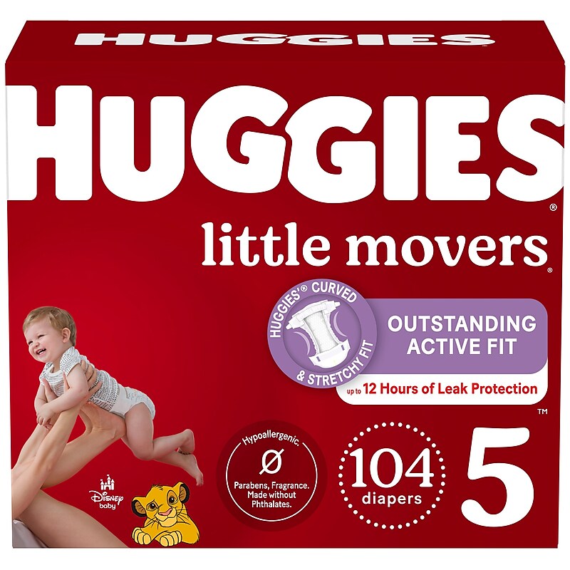 Huggies Little Movers Baby Diapers, Size 5, 104/Carton (49754) image 1