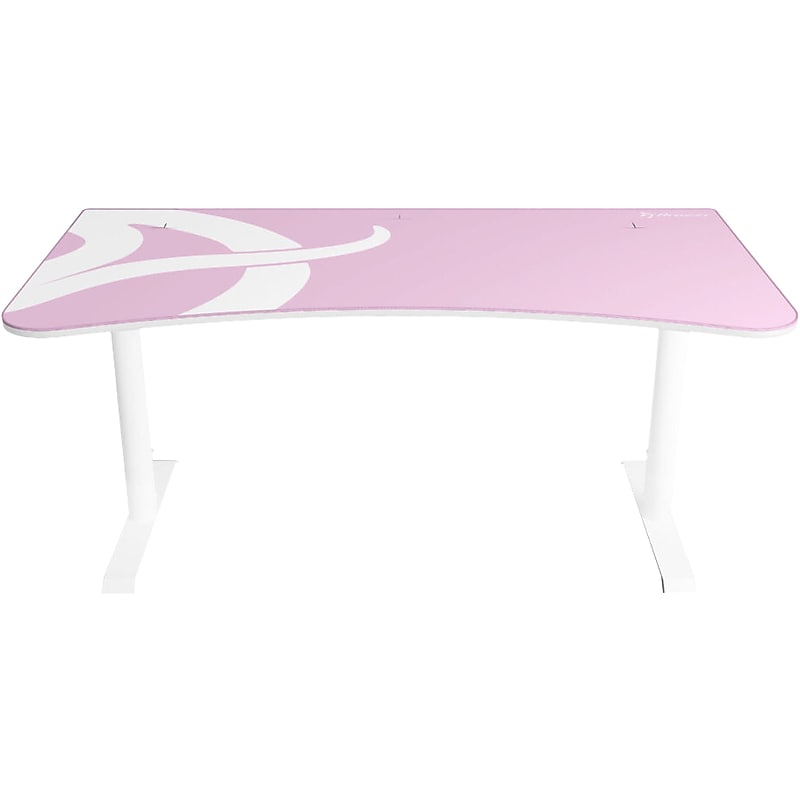 Arozzi Arena 63"W Gaming Desk, White/Pink (ARENA-NA-WHITE-PINK) image 1