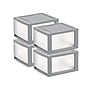 Iris Storage Drawer, Gray/Translucent White, 4/Pack (500161)~#|#~731B0351-630E-4CE8-A195CF331D35EE07_sc7
