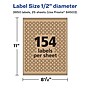 Avery Laser/Inkjet Round Multipurpose Labels, 0.5" Dia., Kraft Brown, 3,850 Labels/Pack (94503)~#|#~731FE2B8-B7A1-4B91-B5F03C2EC43DC41D_sc7