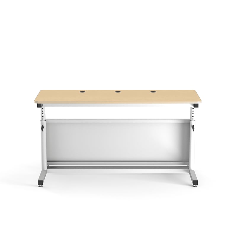VersaDesk Deluxe 60"W Manual Adjustable Standing Computer Table, Maple/White (CTL6030-WM) image 1