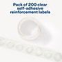 Avery Self-Adhesive Plastic Reinforcement Labels, 1/4" Diameter, Glossy Clear, 200/Pack (13966/5721)~#|#~73258B30-8CDB-4E20-B170E44AFCA65EC2_sc7