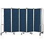 National Public Seating Robo Series 5-Panel Folding Mobile Room Divider, 72"H x 118"W, Blue Fabric (RDG6-5PT04)~#|#~7327CA19-5BD3-4933-B8FD5B1E31768BB1_sc7
