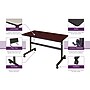 Regency Kobe 48" x 30" Flip Top Mobile Training Table- Mahogany~#|#~732B53F4-14BF-4C13-9583EB9D59C9D009_sc7