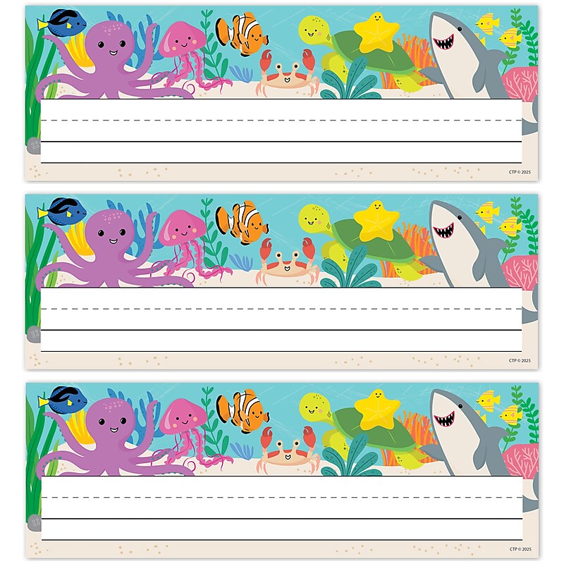 Creative Teaching Press Sea Friends School Name Plates, 9.5" x 3.75", 36/Pack, 3 Packs/Bundle (CTP11028-3) image 1