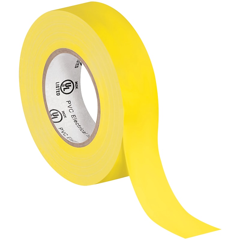 Tape Logic Vinyl Electrical Tape, 0.75" x 60', Yellow, 10/Carton (T96461810PKY) image 1