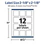 Avery TrueBlock Laser/Inkjet Square Multipurpose Labels, 2-1/8" x 2-1/8", White, 300/Pack (94105)~#|#~73304689-A22A-4870-9E26A2363FB5746C_sc7