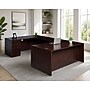 Boss Office Products 71" U-Shaped Desk with File Pedestal, Mahogany (GROUPA3-M)~#|#~73308738-3BE3-4BD3-841A29CC3DEE0D8E_sc7
