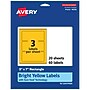 Avery Laser/Inkjet Rectangle Multipurpose Labels, 3" x 7", Bright Yellow, 60/Pack (94250)~#|#~7337434B-44A1-4964-A1E32E6D2FC51CBA_sc7