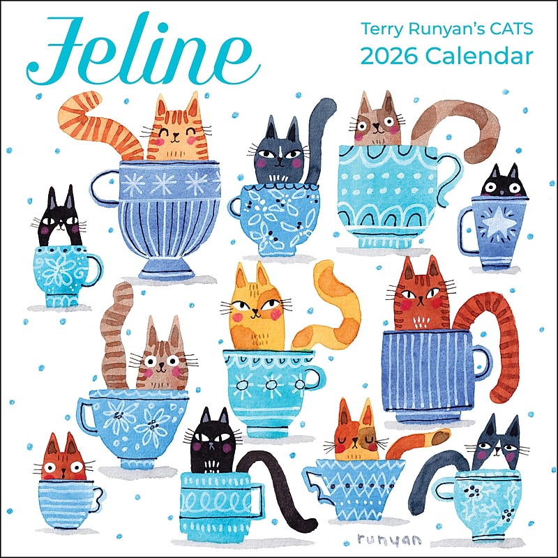 2026 Andrews Feline 12" x 12" Monthly Wall Calendar (9781524898847) image 1