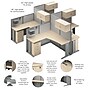 Bush Business Furniture Office in an Hour 4 Person L Cubicle Desk Set, Natural Elm (OIAH007NE)~#|#~733F1DE2-45A6-49B0-B7E9C77F600B43CE_sc7