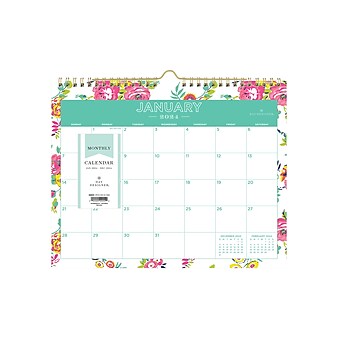 2024 Blue Sky Day Designer Peyton White 11" x 8.75" Monthly Wall Calendar (103629-24)