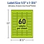 Avery Rectangle Multipurpose Labels, 0.5" x 1.75", Bright Green, 600/Pack (94204)~#|#~734866D7-A964-42F7-B635066D6DAC2DE2_sc7