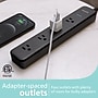 Philips 4-Outlet Surge Protector, 450J, Adapter-Spaced, 4 ft. Braided Cord, Black (SPP3503B/37-T1)~#|#~735203DC-2CC6-49BA-8C296BF582D3F14B_sc7