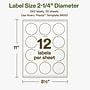Avery Hemp Round Laser/Inkjet Multipurpose Labels, 2-1/4" Dia, Off-White (240/Pack)~#|#~73528C4A-4EDA-43EB-BCFAD5762BC2C0A8_sc7