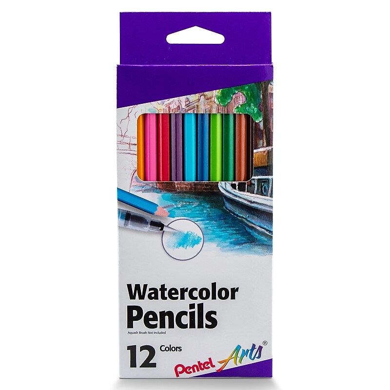Pentel Watercolor Pencils, Assorted Colors, 12/Pack, 3 Packs/Bundle (PTACB912-3) image 1