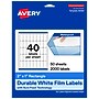 Avery Rectangle Laser/Inkjet Multipurpose Labels, White, 40 Labels/Sheet, 50 Sheets/Pack (19479311253)~#|#~7357535E-9047-4144-B43D33FB65F7DB88_sc7